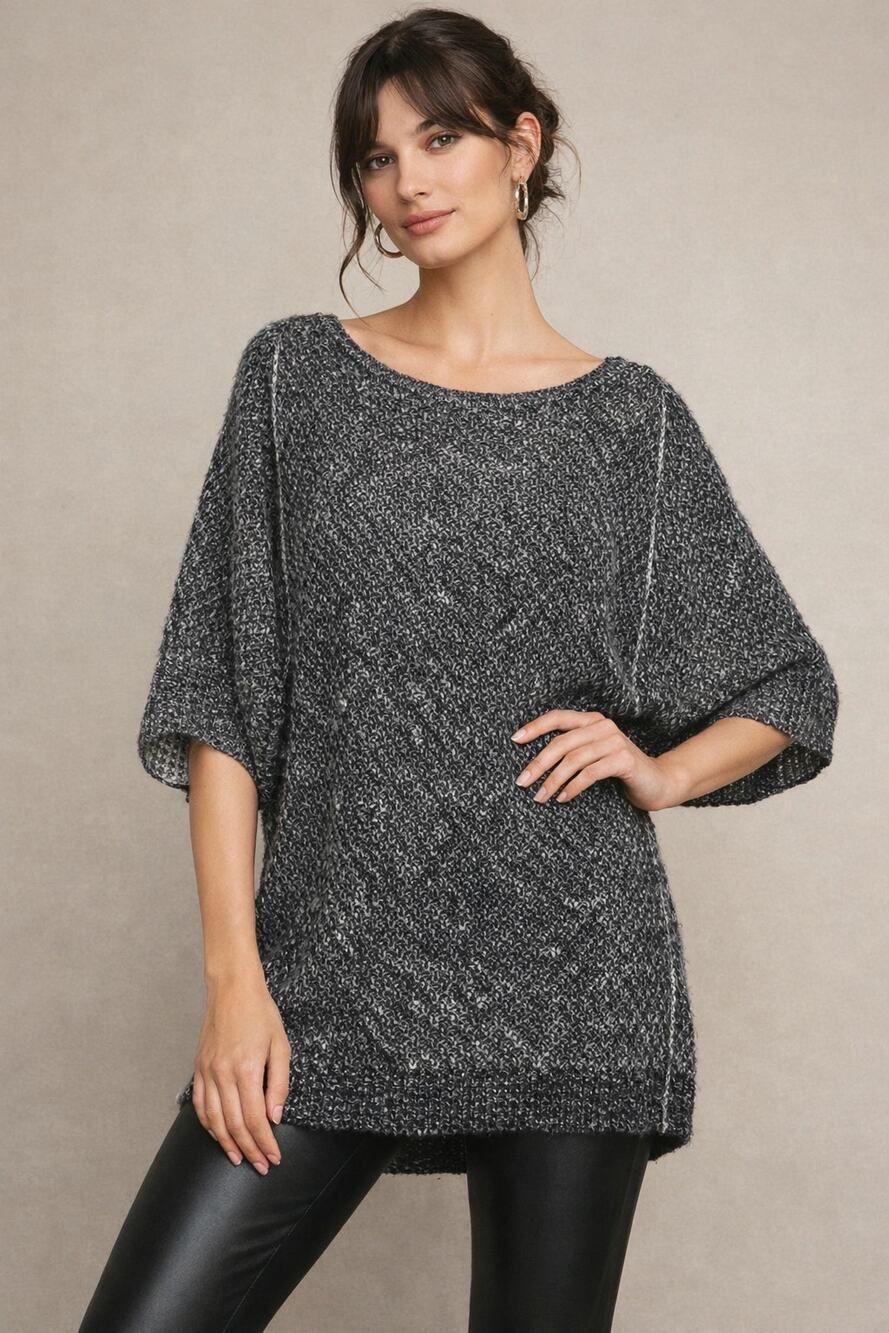 Missoni Mohair Blend Open Knit Tunic Sweater Dolman Sleeve Sz USA 14